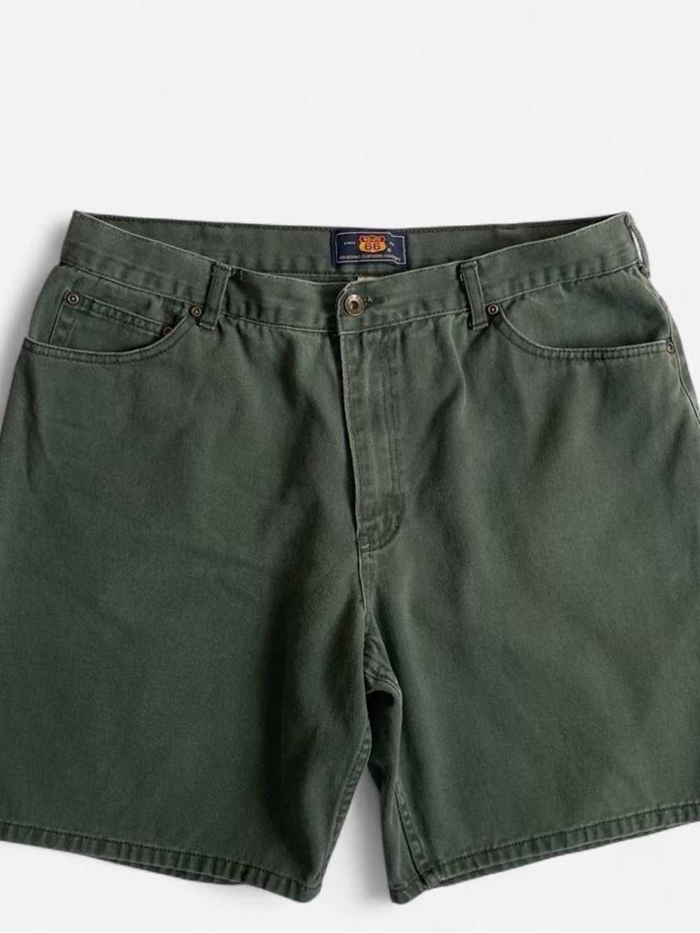 Vintage green denim shorts